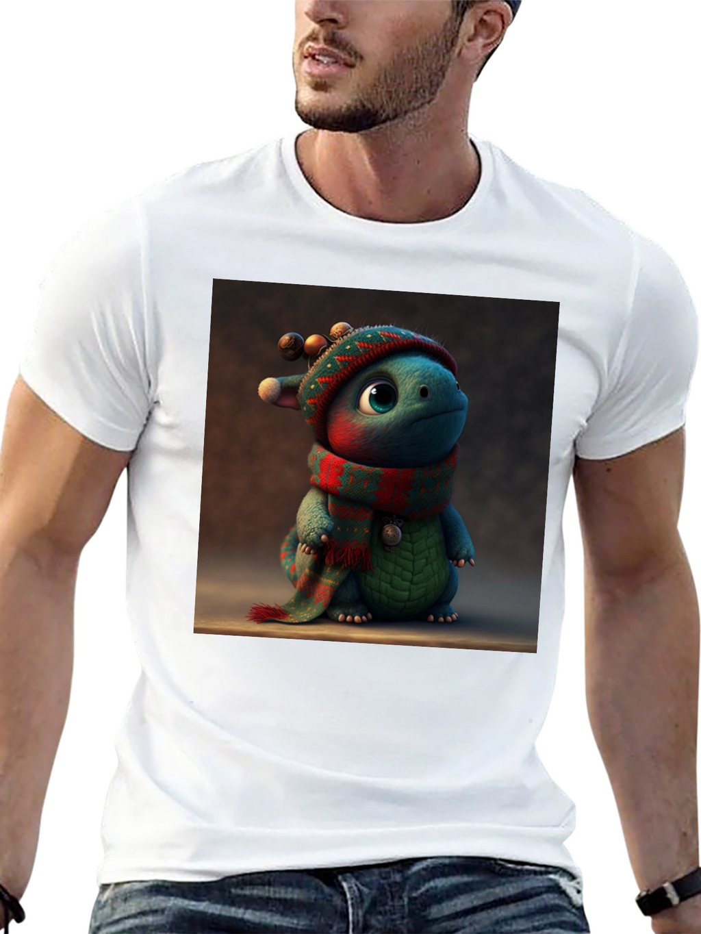 Festive Dino Tee: Cute Holiday Dragon Shirt