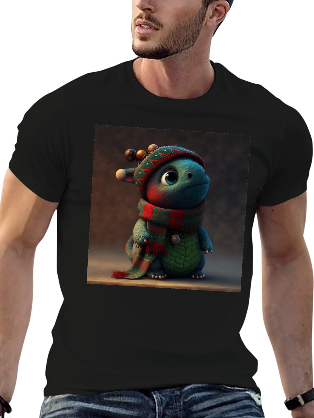 Festive Dino Tee: Cute Holiday Dragon Shirt
