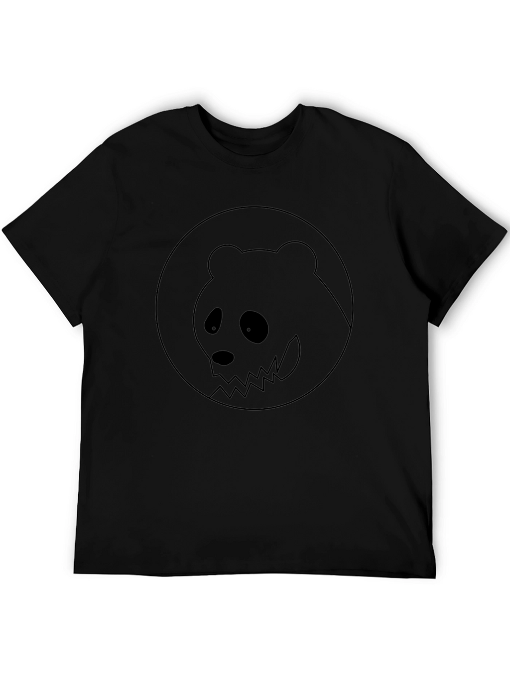Black Graphic Tee - Spooky Panda