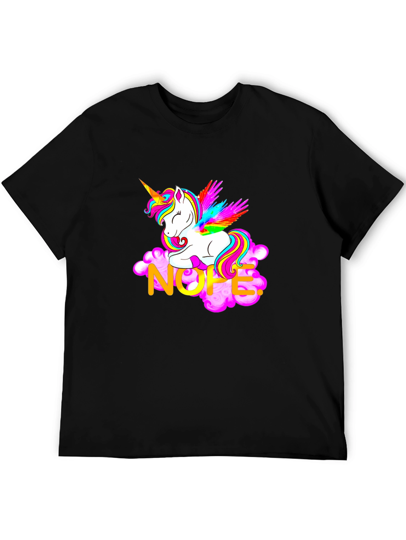 Unicorn Nope Graphic T-Shirt - Casual Cotton Tee