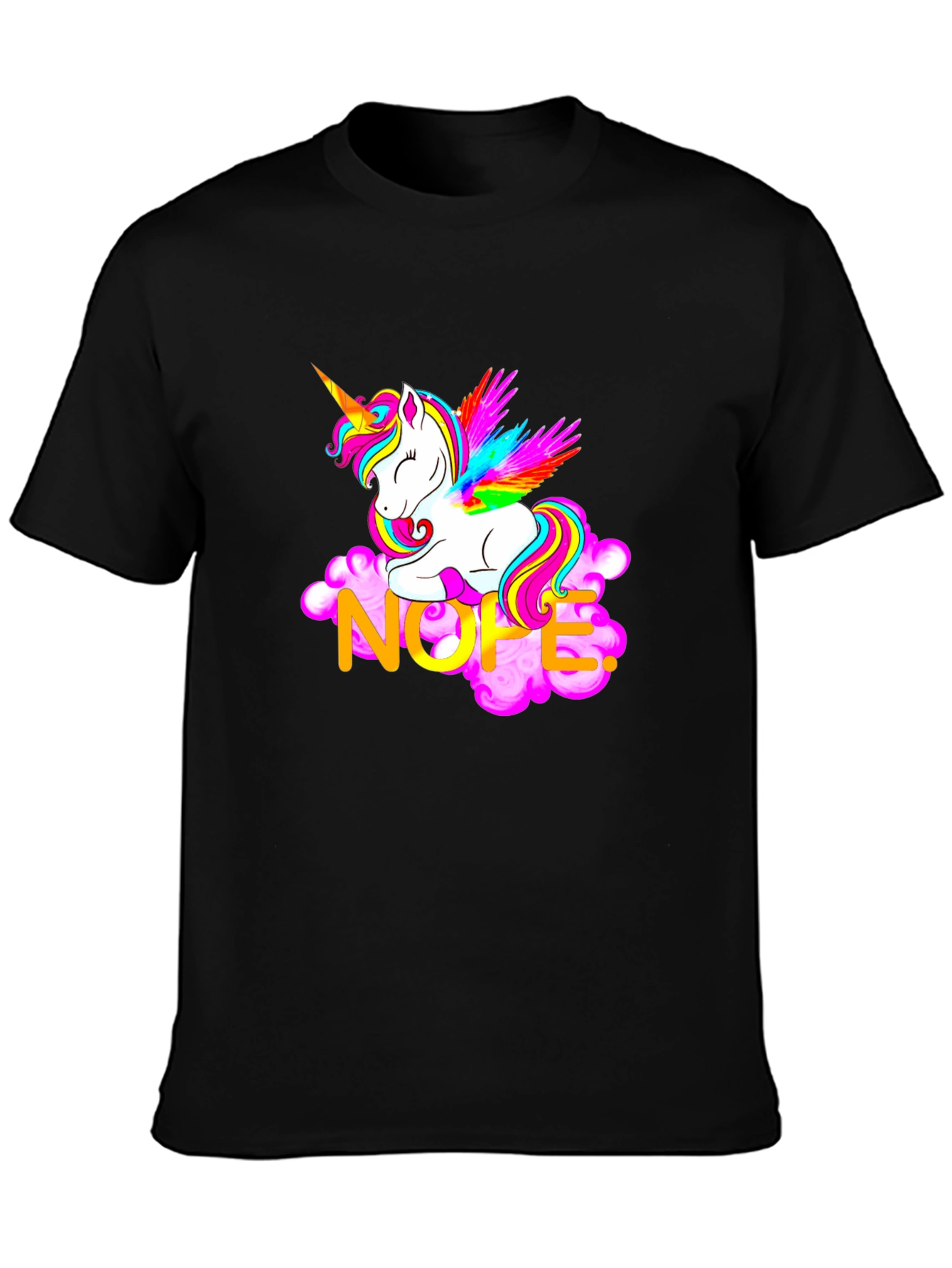 Unicorn Nope Graphic T-Shirt - Casual Cotton Tee