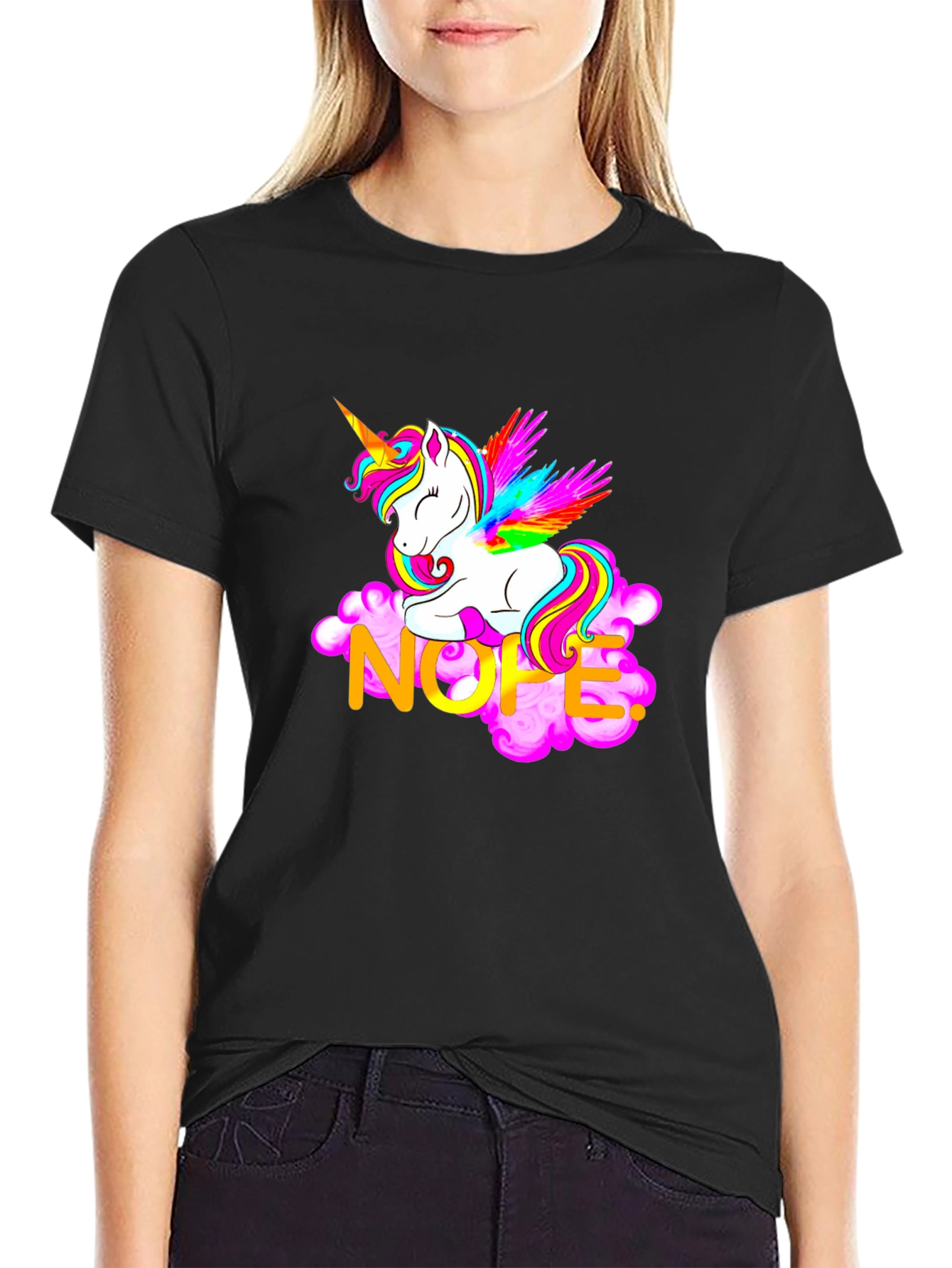 Unicorn Nope Graphic T-Shirt - Casual Cotton Tee