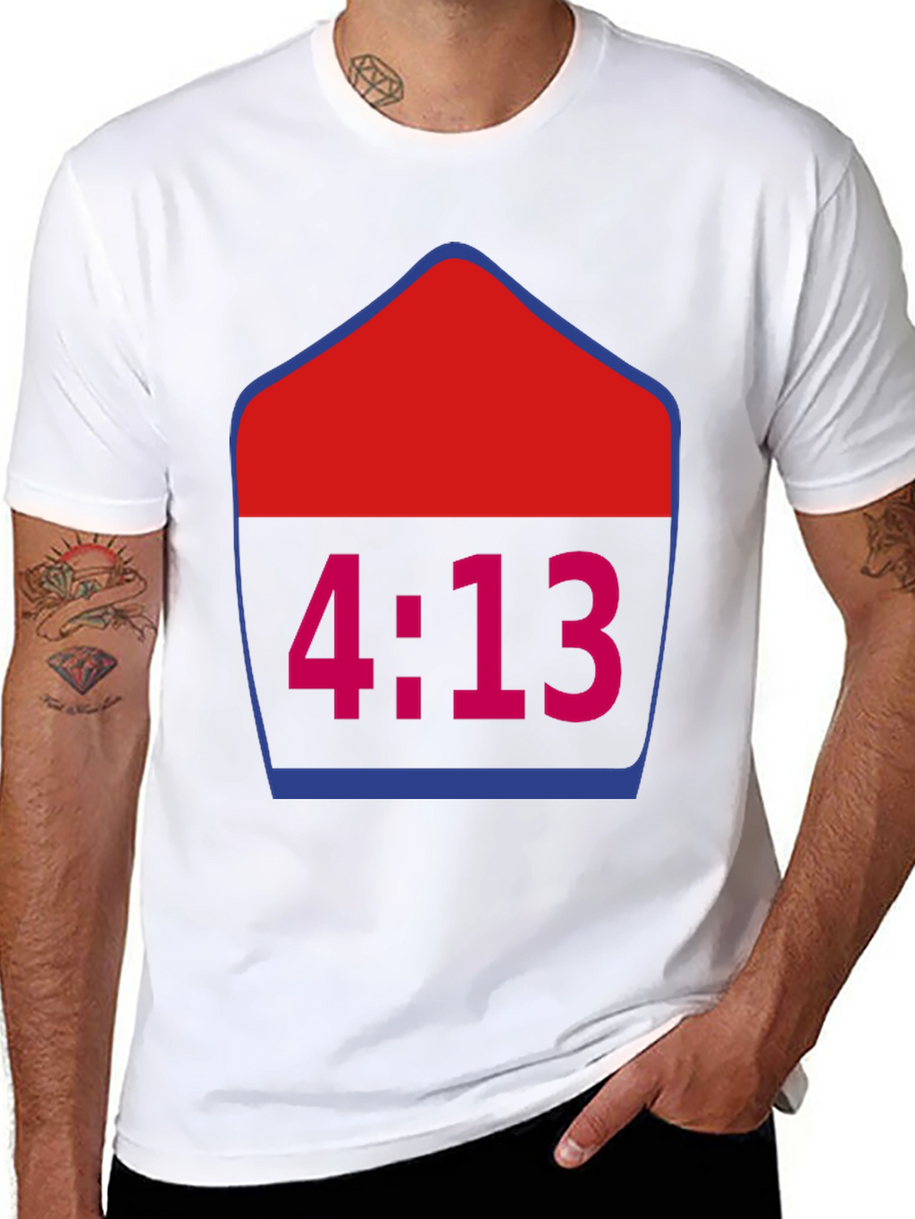 4:13 Graphic Tee - Trendy Black T-Shirt