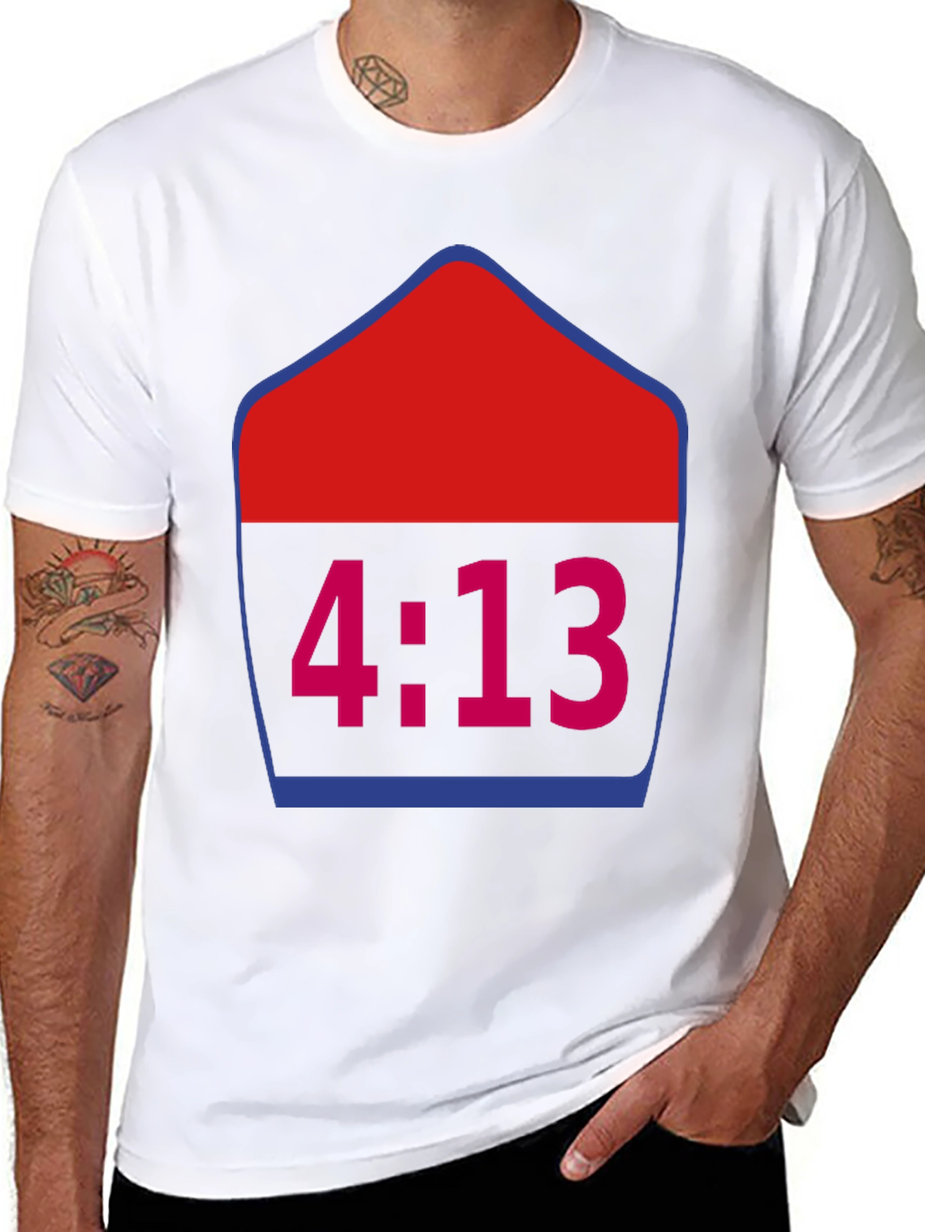 4:13 Graphic Tee - Trendy Black T-Shirt