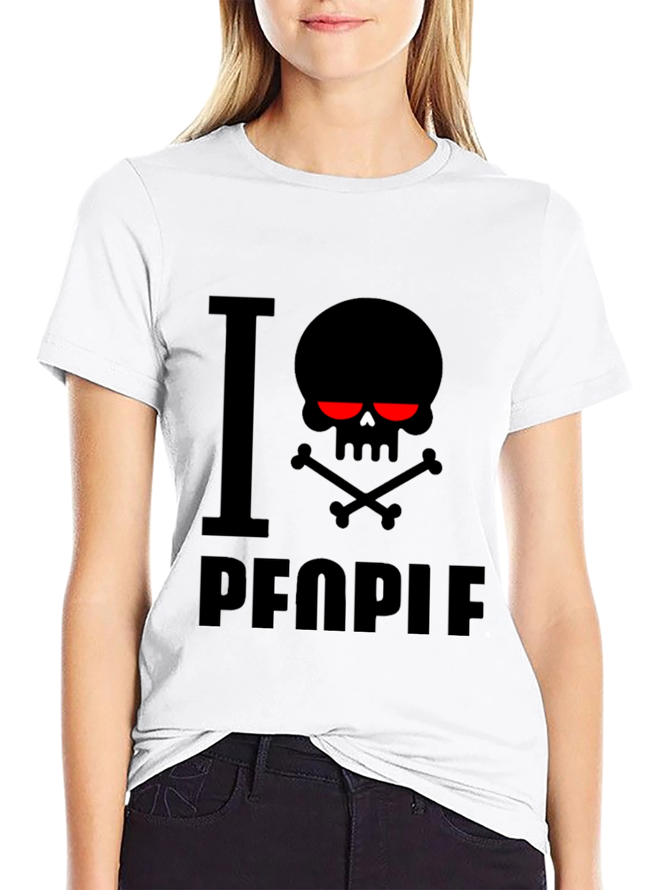 I Skull People Black Graphic T-Shirt