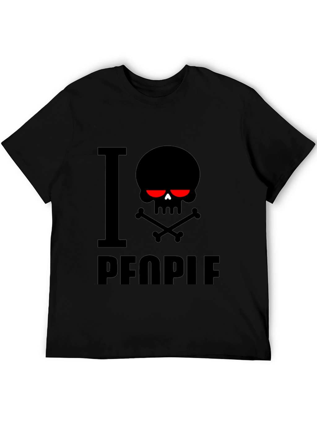 I Skull People Black Graphic T-Shirt