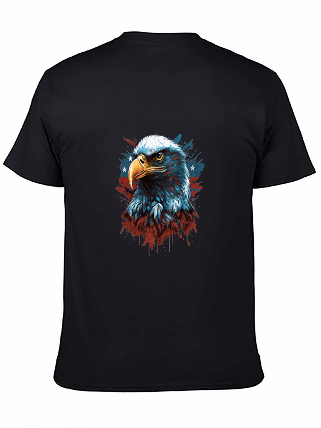 Patriotic Eagle Graphic Tee - Mens Black T-Shirt