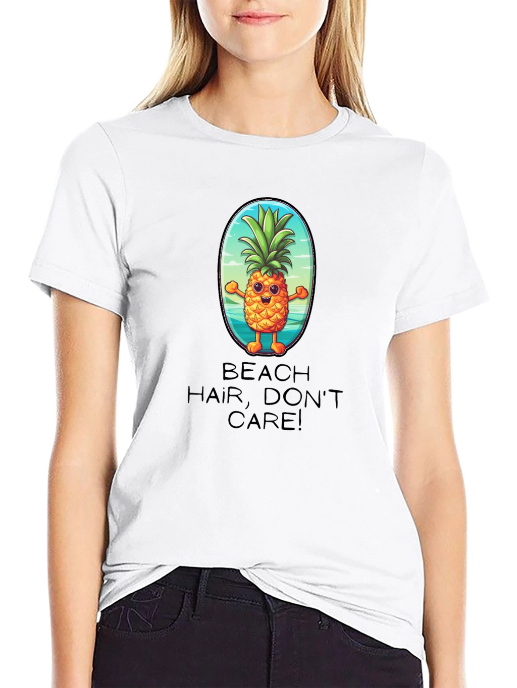 Beach Hair Dont Care Pineapple T-Shirt
