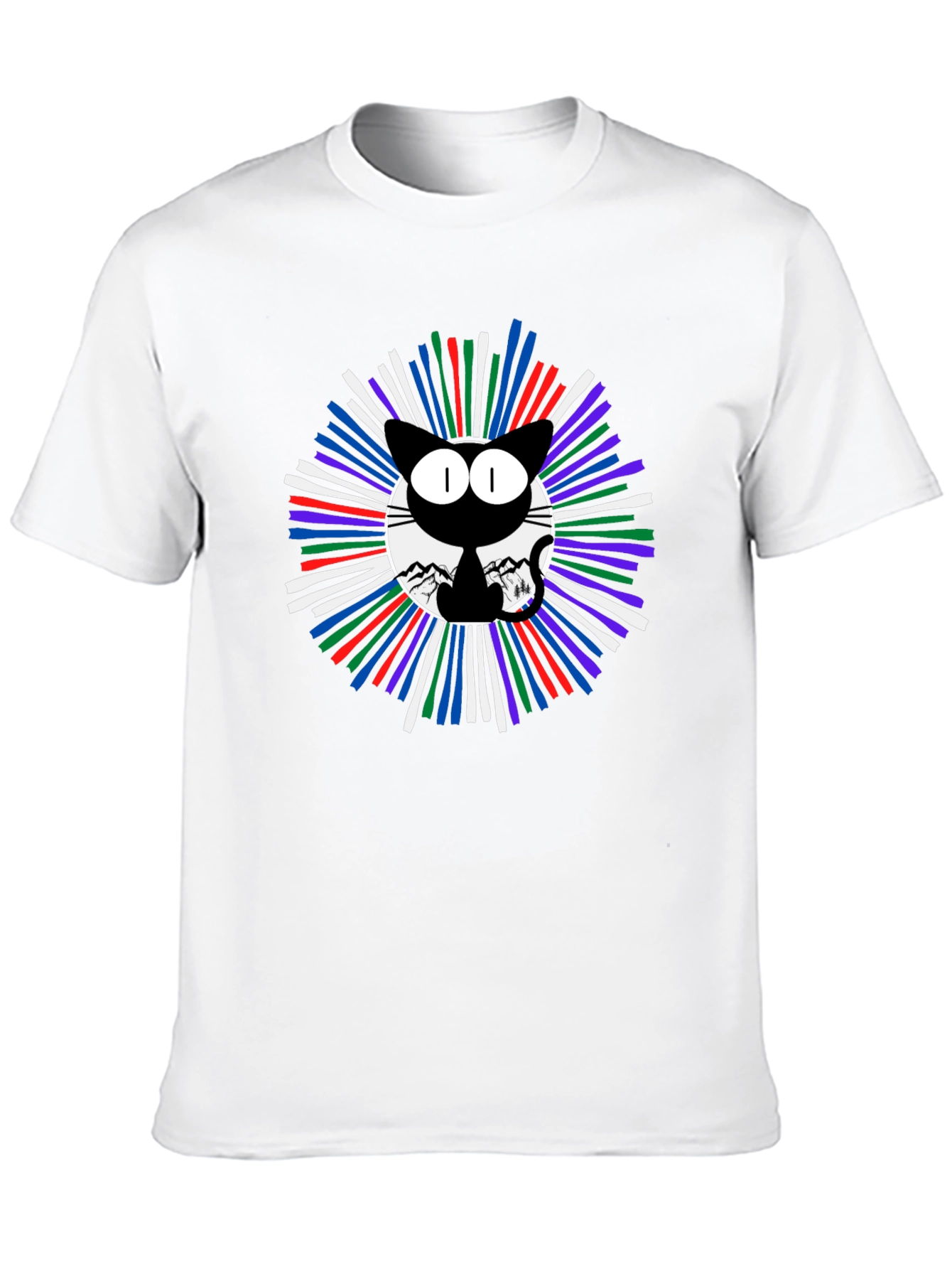 Cosmic Cat Graphic T-Shirt - Mens Black Tee
