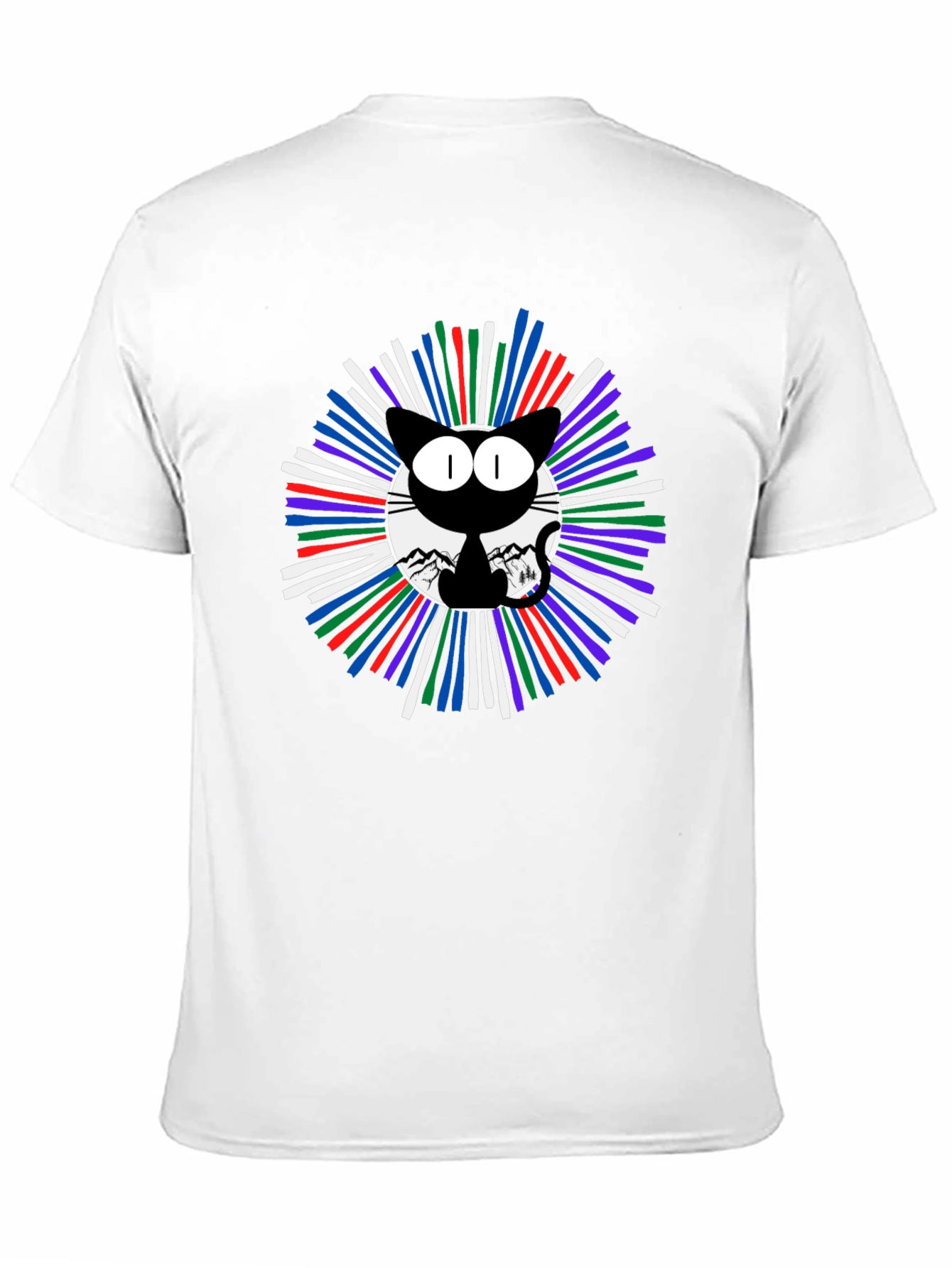 Cosmic Cat Graphic T-Shirt - Mens Black Tee