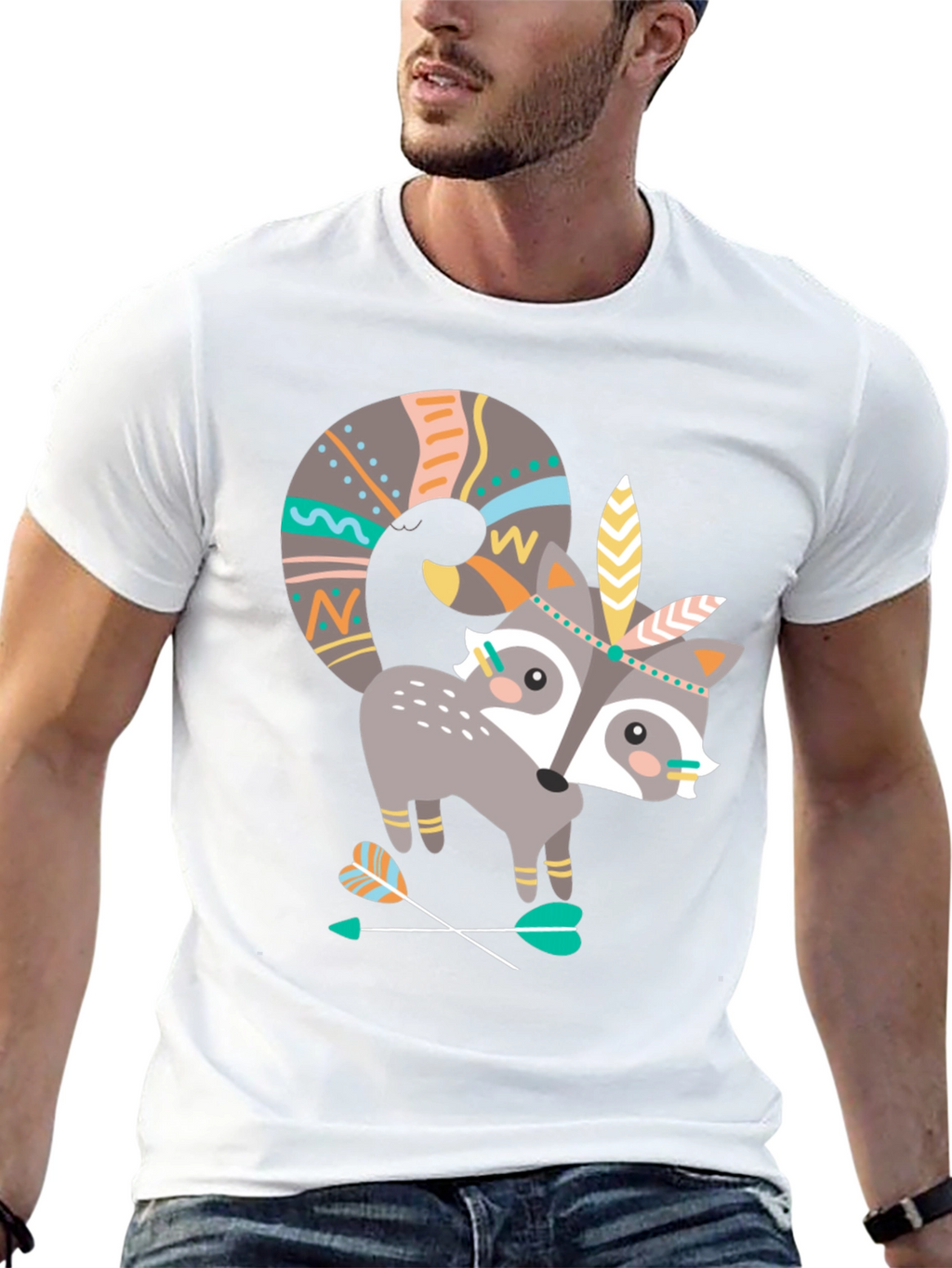 Tribal Raccoon T-Shirt