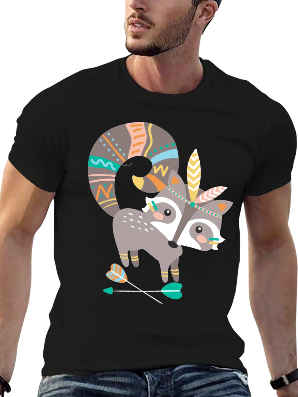 Tribal Raccoon T-Shirt