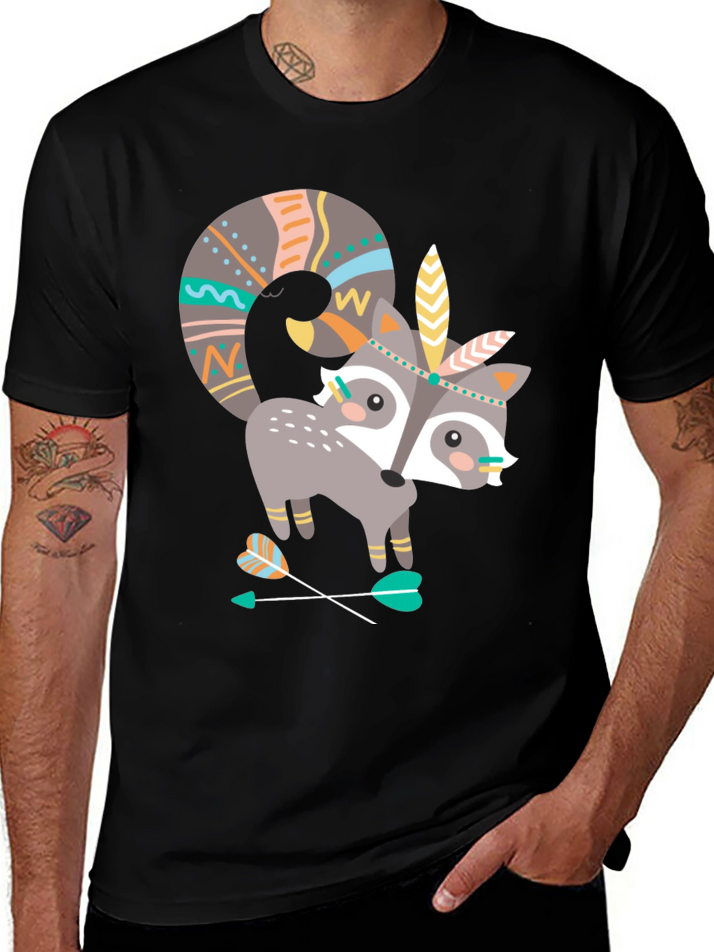Tribal Raccoon T-Shirt