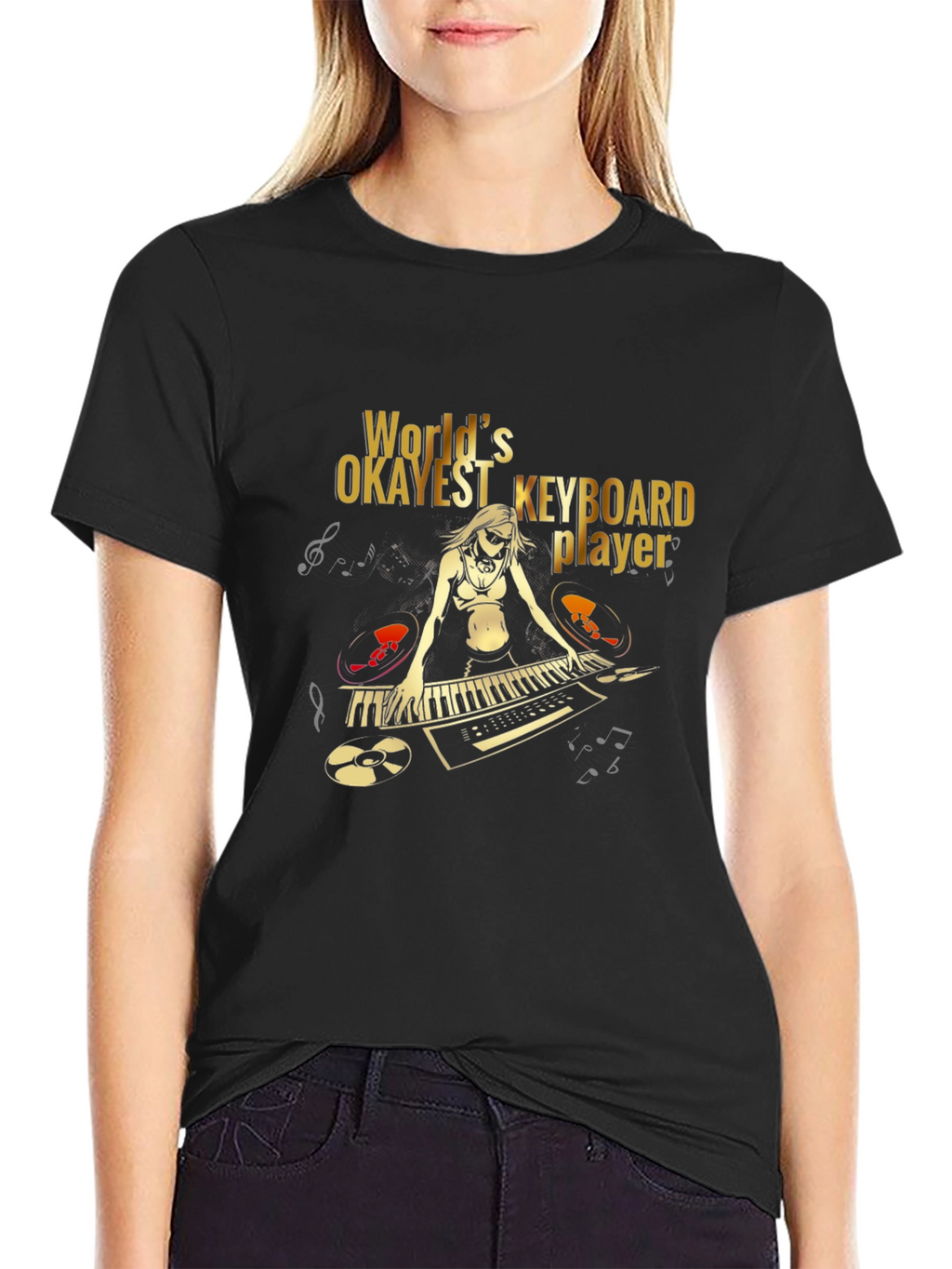 Worlds Okayest Keyboard Player Graphic T-Shirt