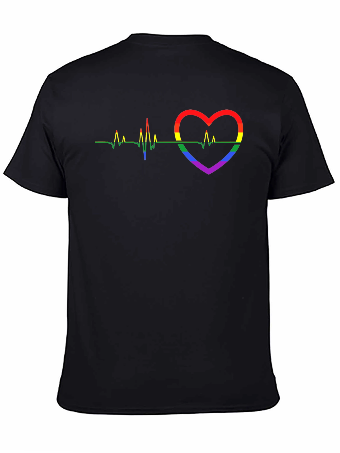 LGBT Heartbeat Pride Graphic Tee - Black