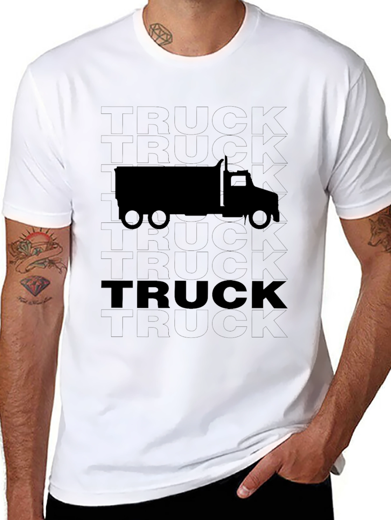 Black Truck Graphic Tee - Mens Casual Shirt