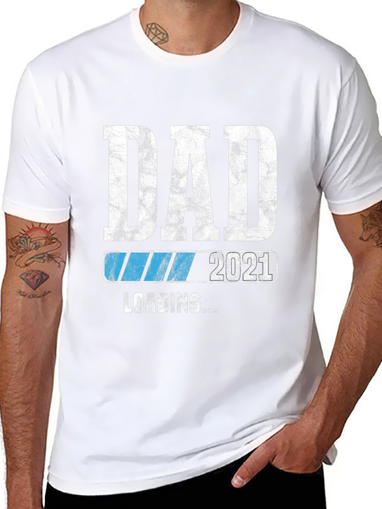 Dad Loading 2021 Black Graphic T-Shirt