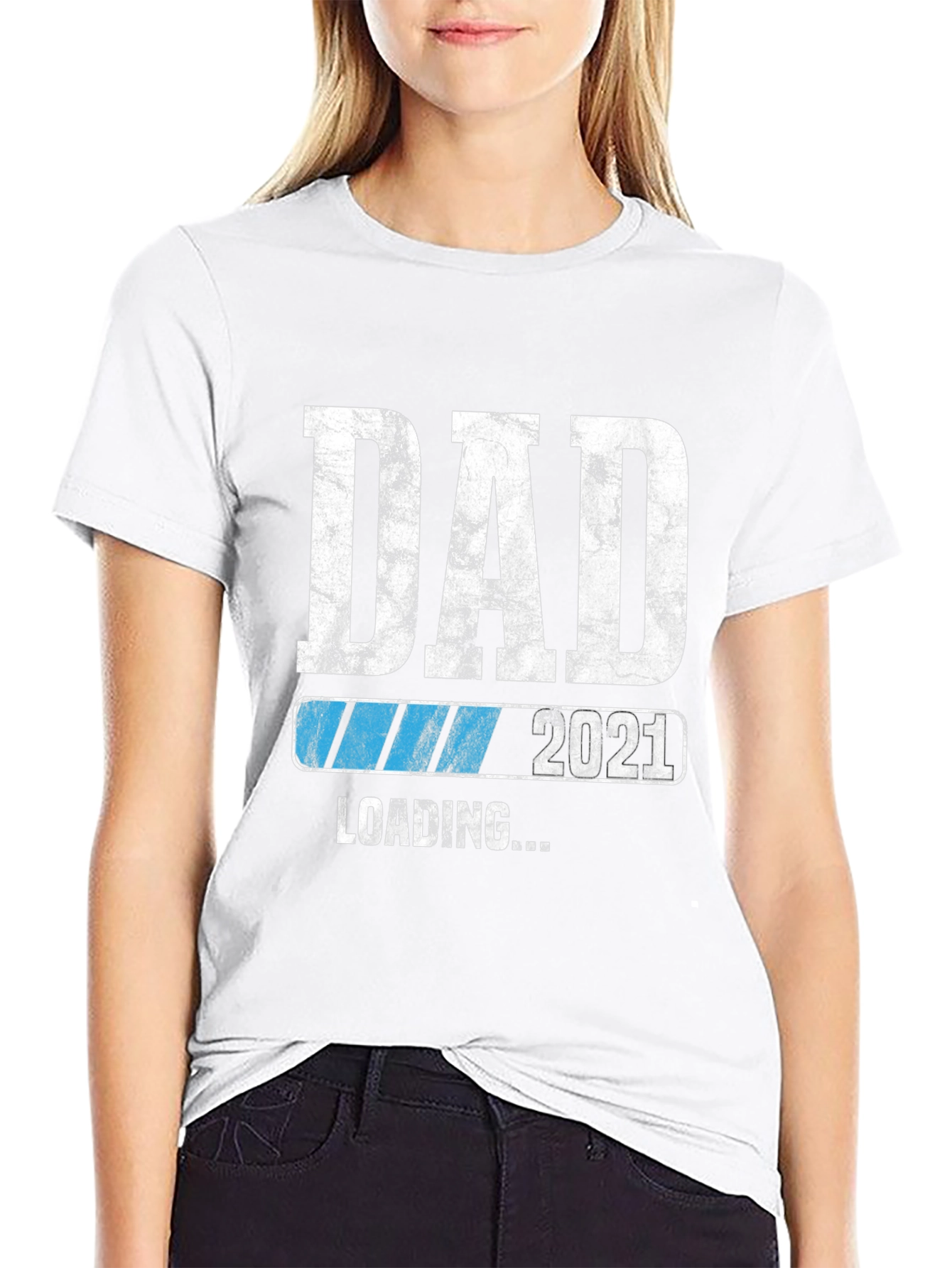 Dad Loading 2021 Black Graphic T-Shirt