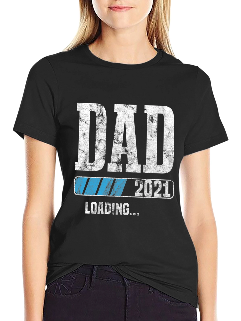 Dad Loading 2021 Black Graphic T-Shirt