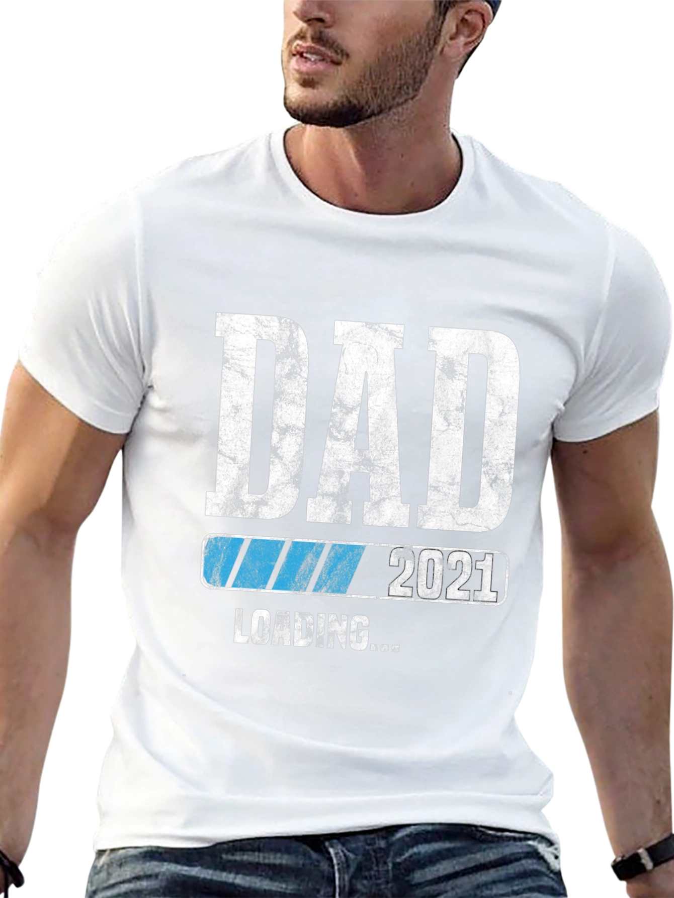 Dad Loading 2021 Black Graphic T-Shirt