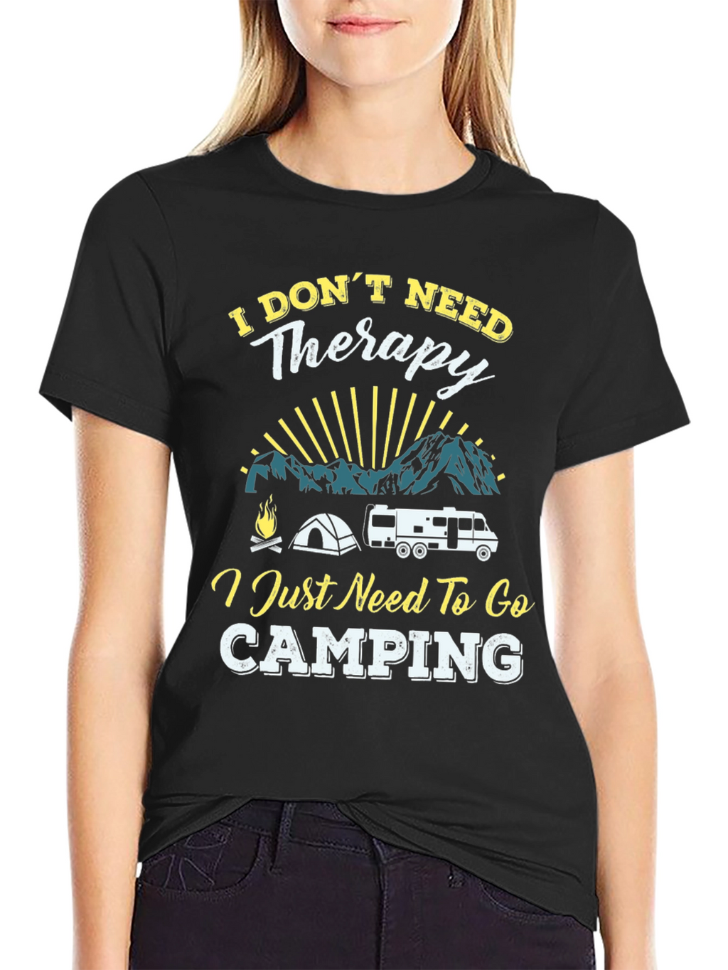 Camping Therapy T-Shirt - Adventure Awaits