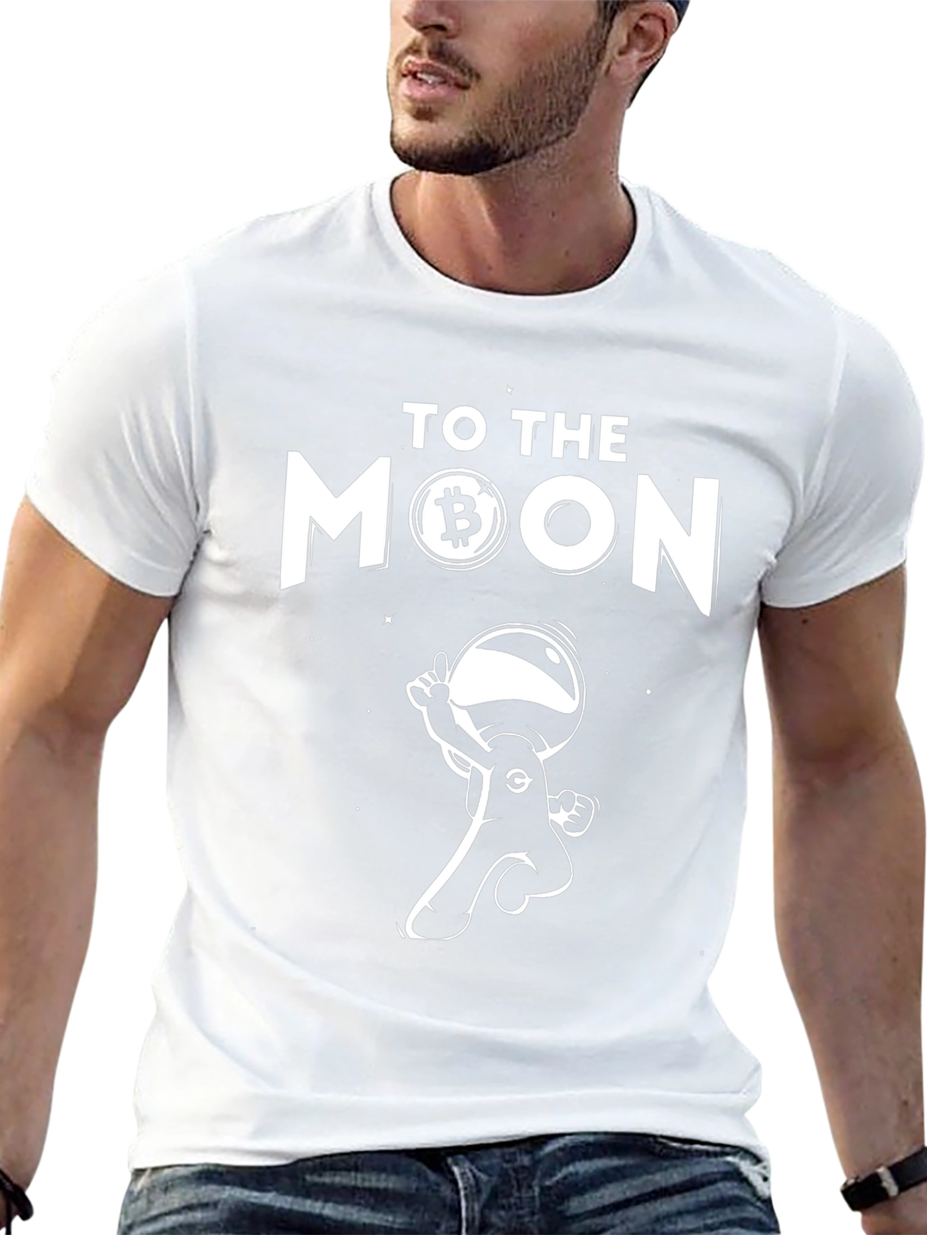 Bitcoin To The Moon Graphic Tee - Crypto Astronaut