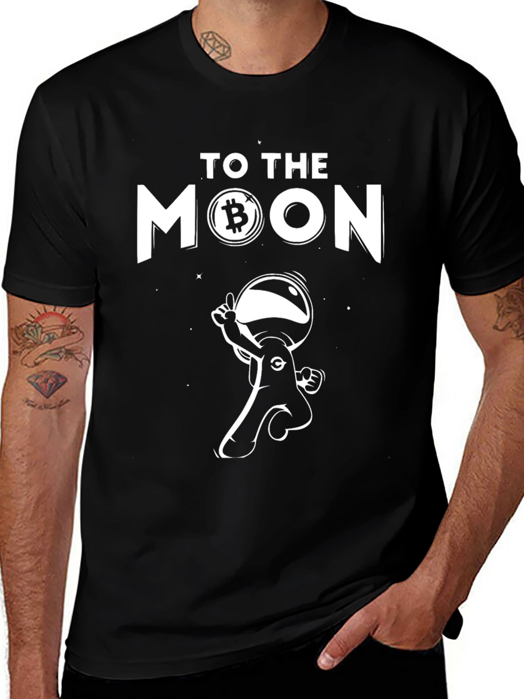 Bitcoin To The Moon Graphic Tee - Crypto Astronaut