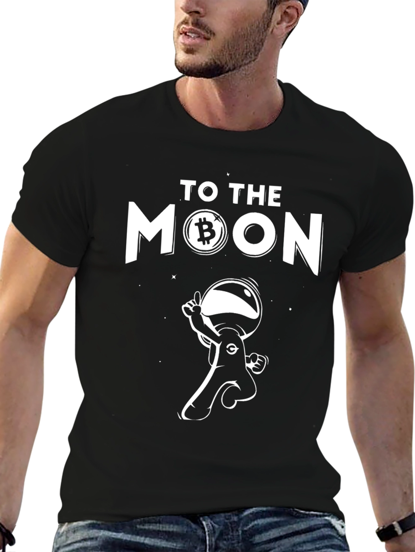 Bitcoin To The Moon Graphic Tee - Crypto Astronaut
