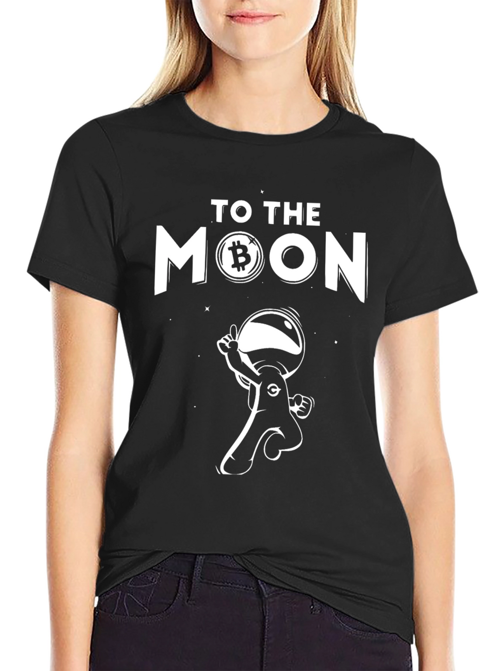 Bitcoin To The Moon Graphic Tee - Crypto Astronaut