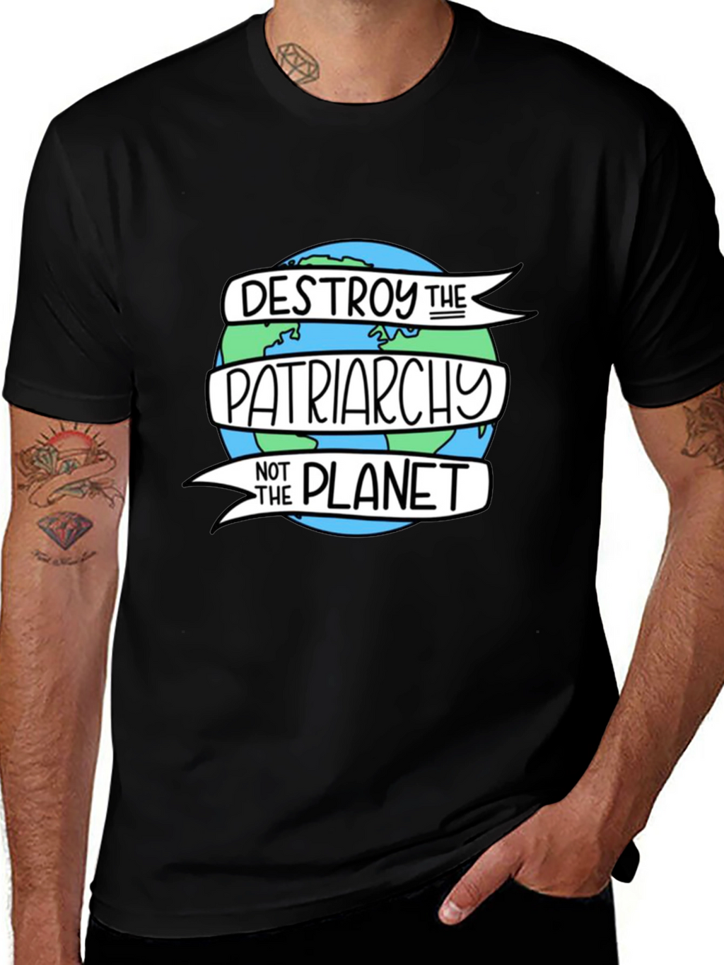 Destroy Patriarchy Planet Graphic Tee