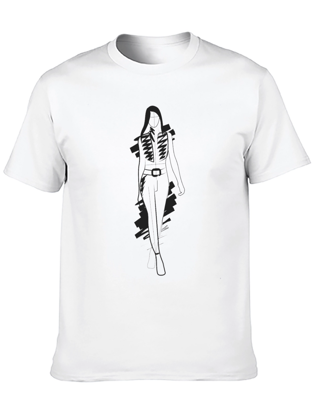 Dark Silhouette Graphic Tee - Sleek Black Cotton Shirt