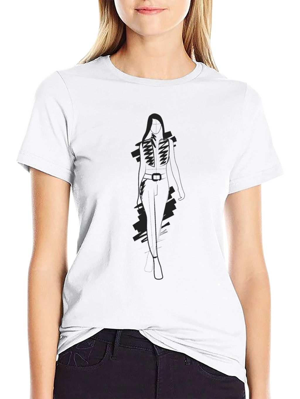 Dark Silhouette Graphic Tee - Sleek Black Cotton Shirt