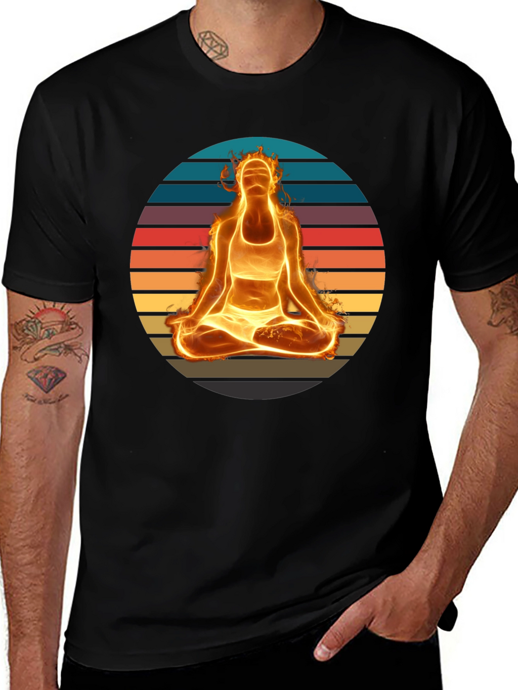 Fiery Yoga Meditation T-Shirt