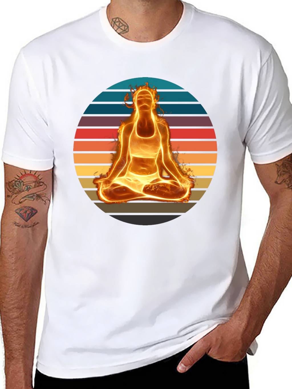 Fiery Yoga Meditation T-Shirt