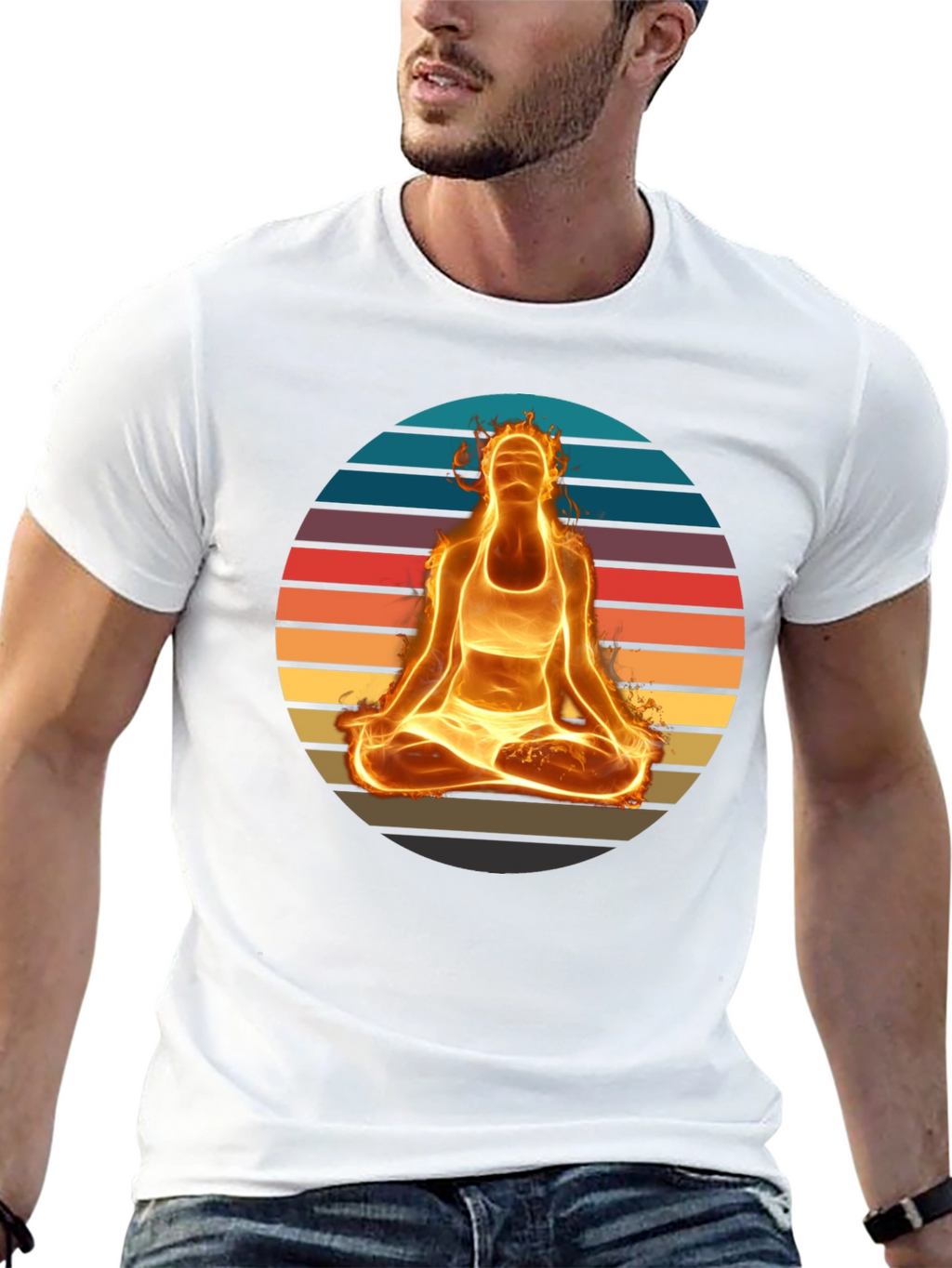 Fiery Yoga Meditation T-Shirt