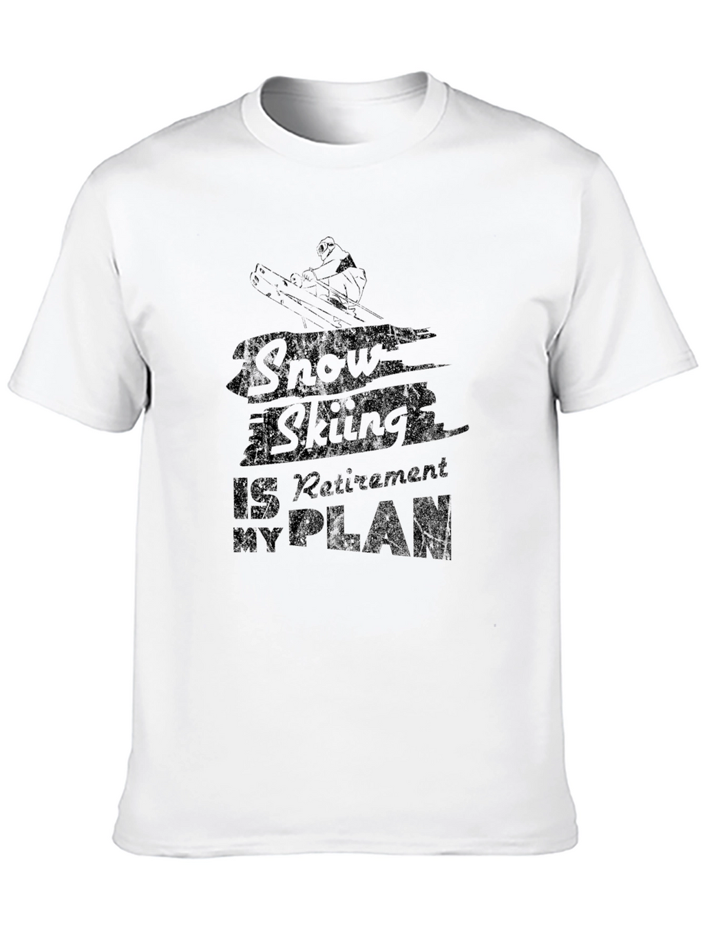 Snow Skiing Retirement Plan Black T-Shirt