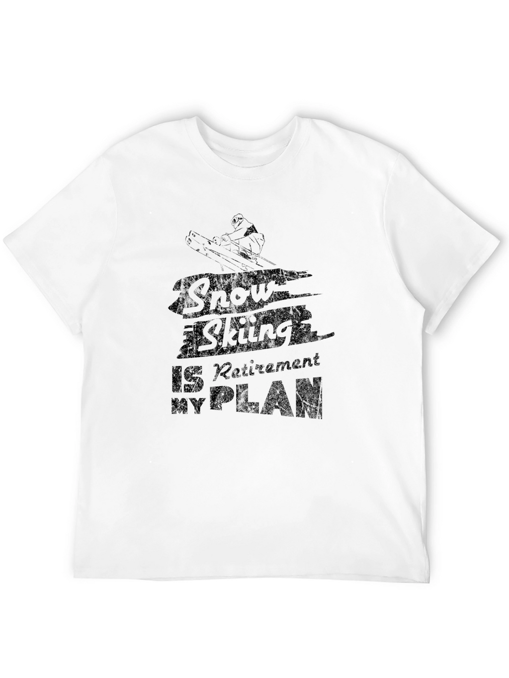 Snow Skiing Retirement Plan Black T-Shirt