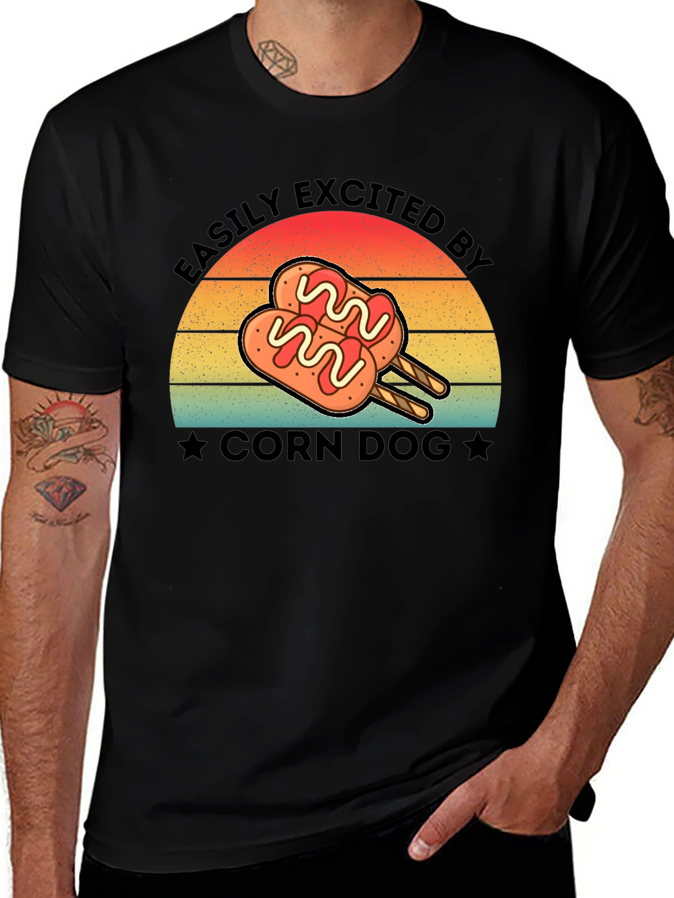 Corn Dog Lover T-Shirt - Easily Excited By Tee