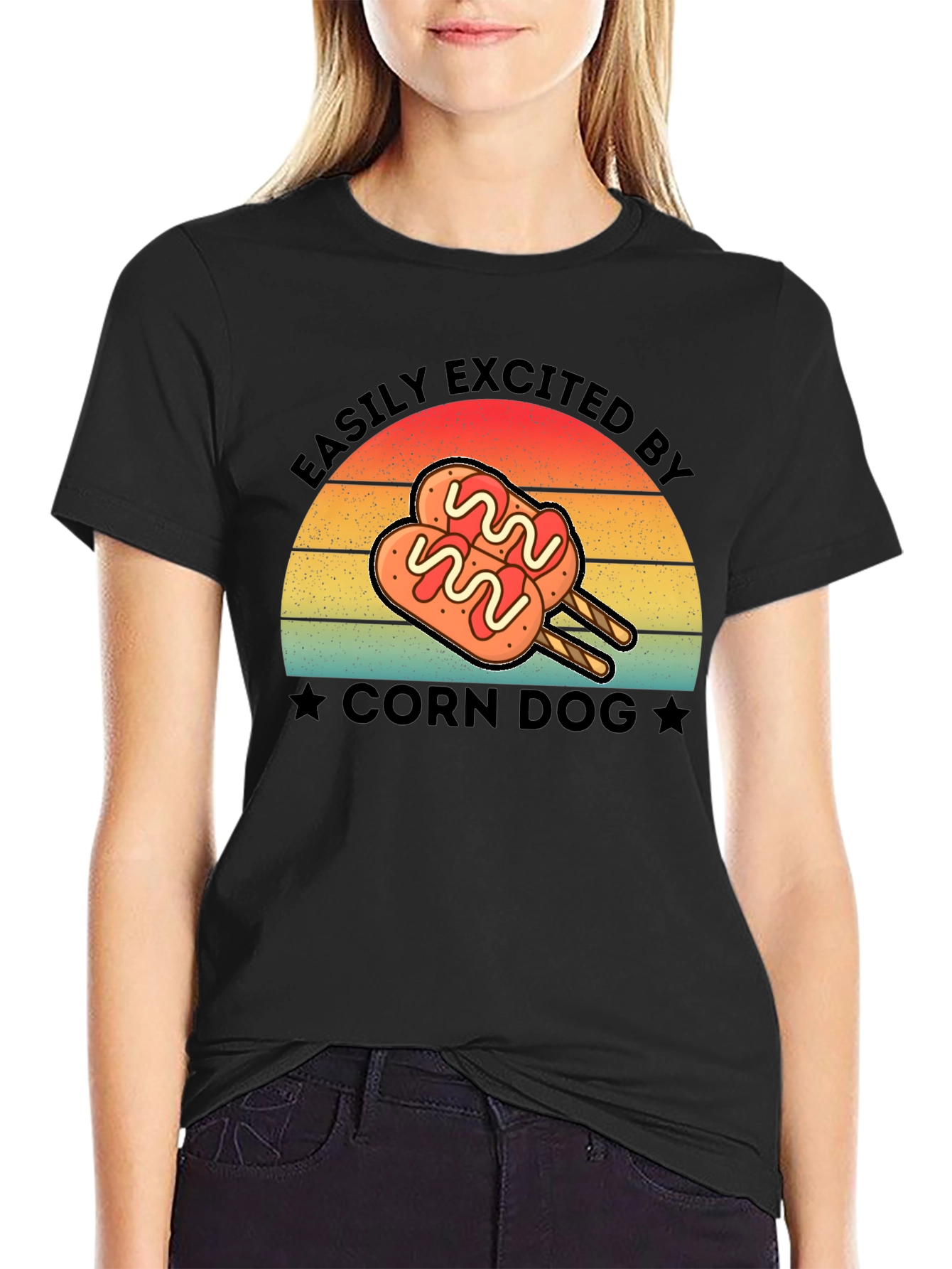 Corn Dog Lover T-Shirt - Easily Excited By Tee