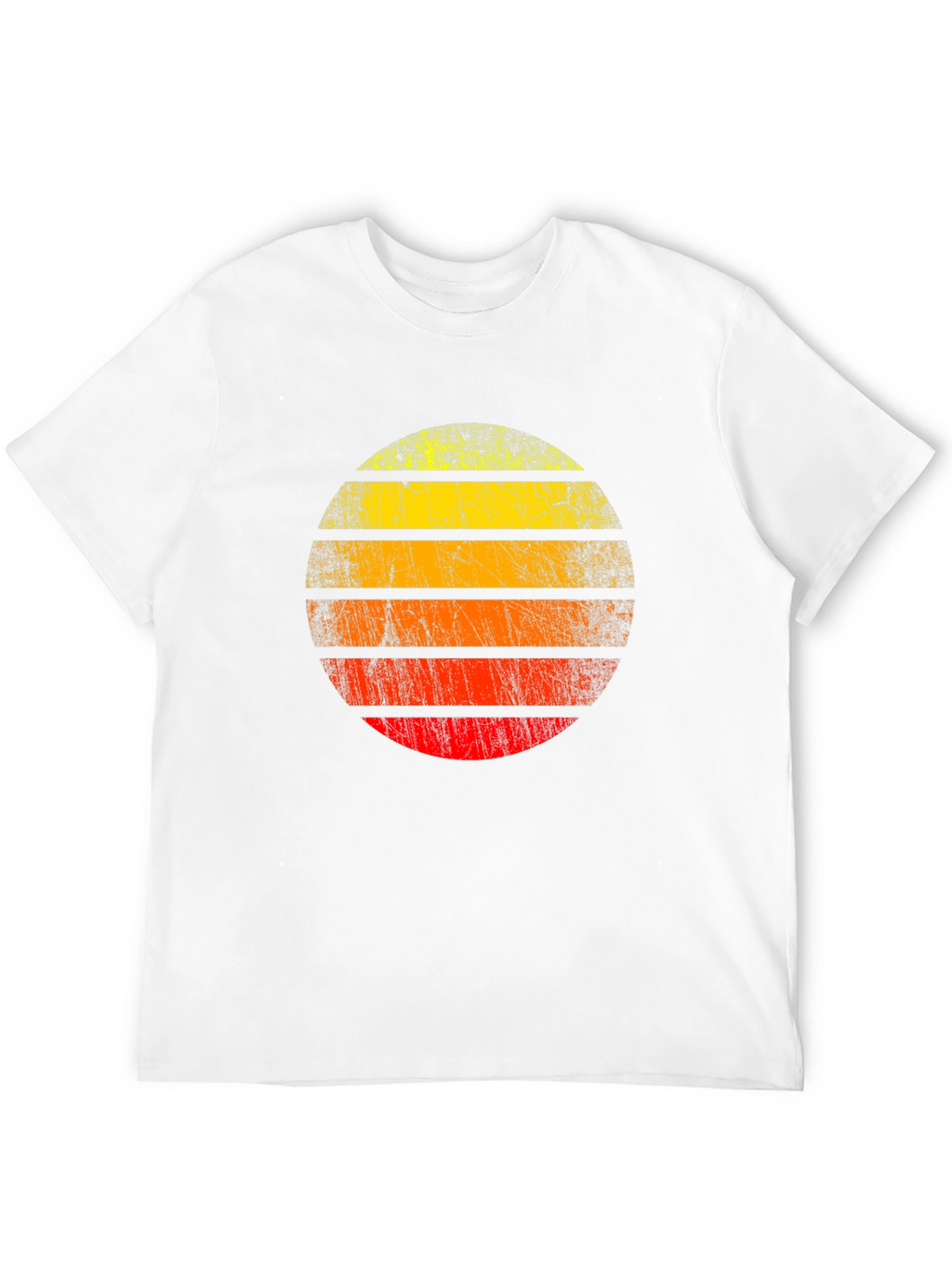 Retro Sunset Graphic Tee - Distressed Circle Design