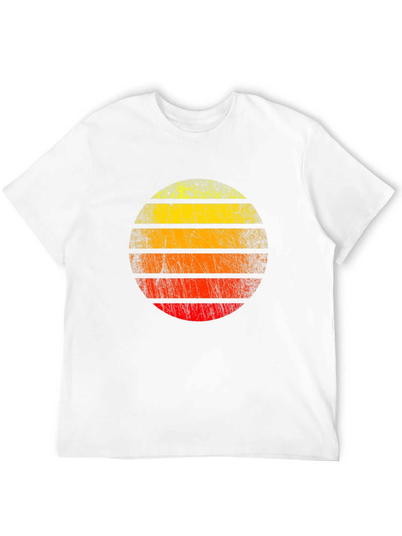 Retro Sunset Graphic Tee - Distressed Circle Design