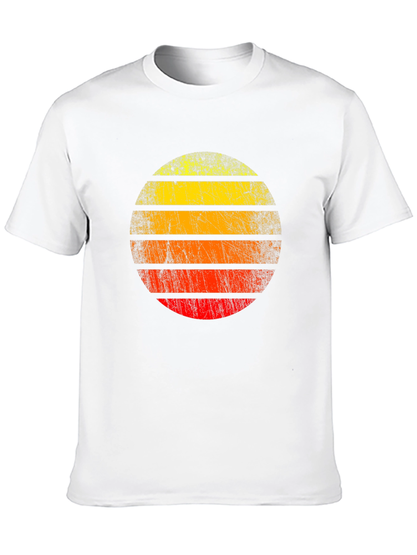 Retro Sunset Graphic Tee - Distressed Circle Design