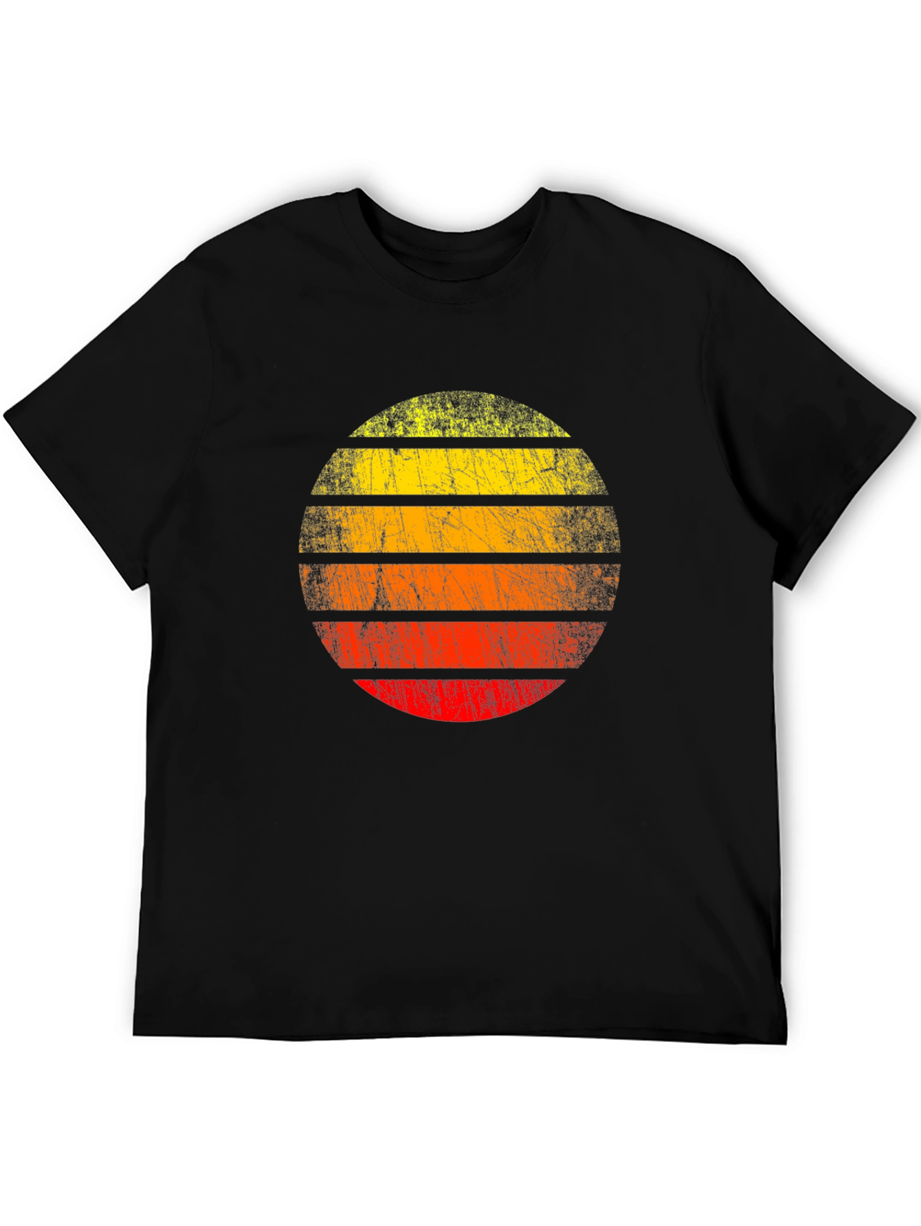 Retro Sunset Graphic Tee - Distressed Circle Design