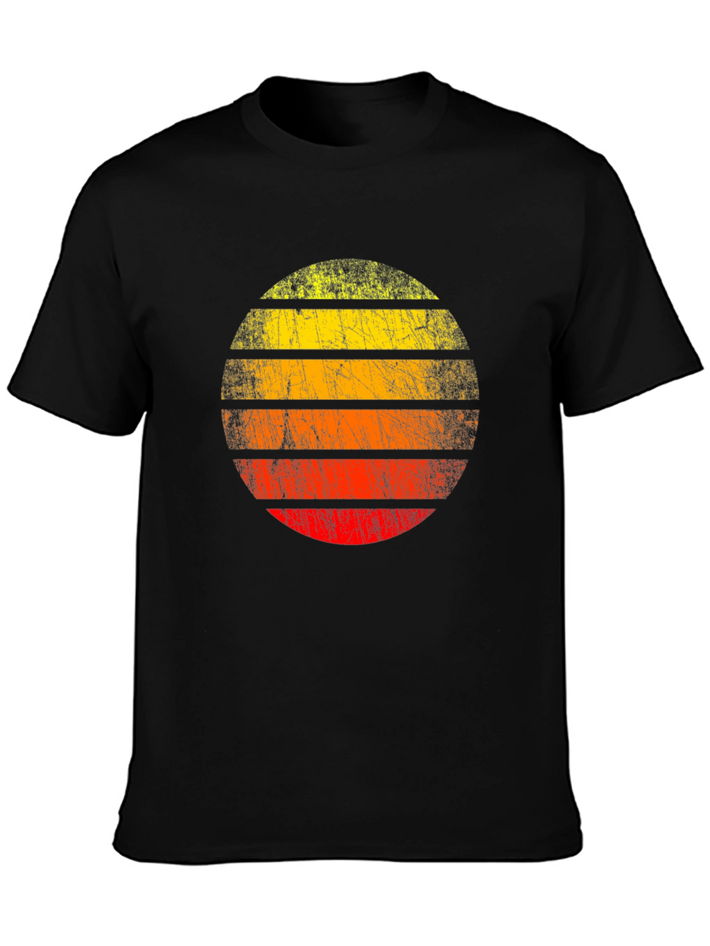 Retro Sunset Graphic Tee - Distressed Circle Design