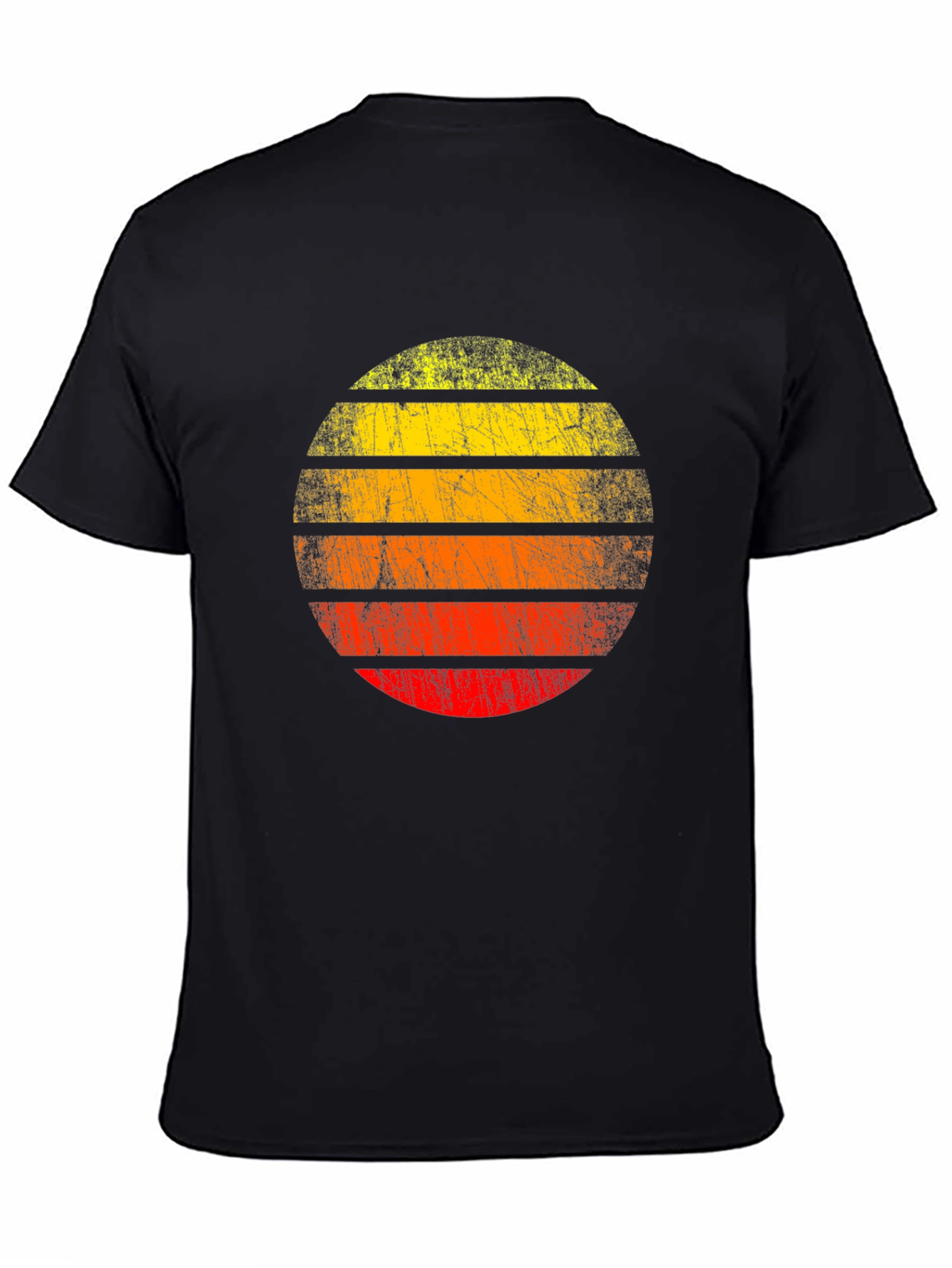 Retro Sunset Graphic Tee - Distressed Circle Design