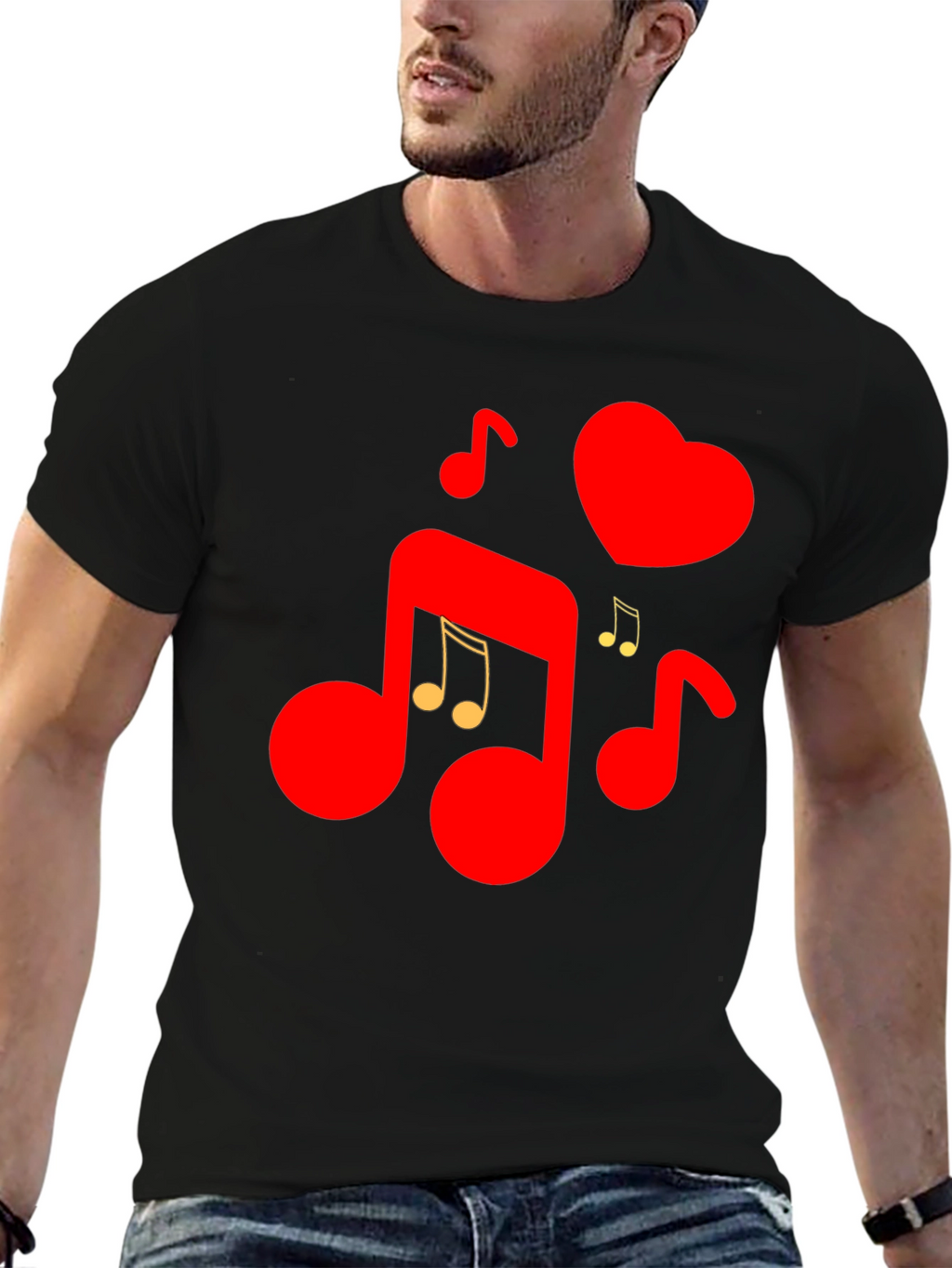 Musical Heartbeat Graphic Tee - Love & Music Combined!