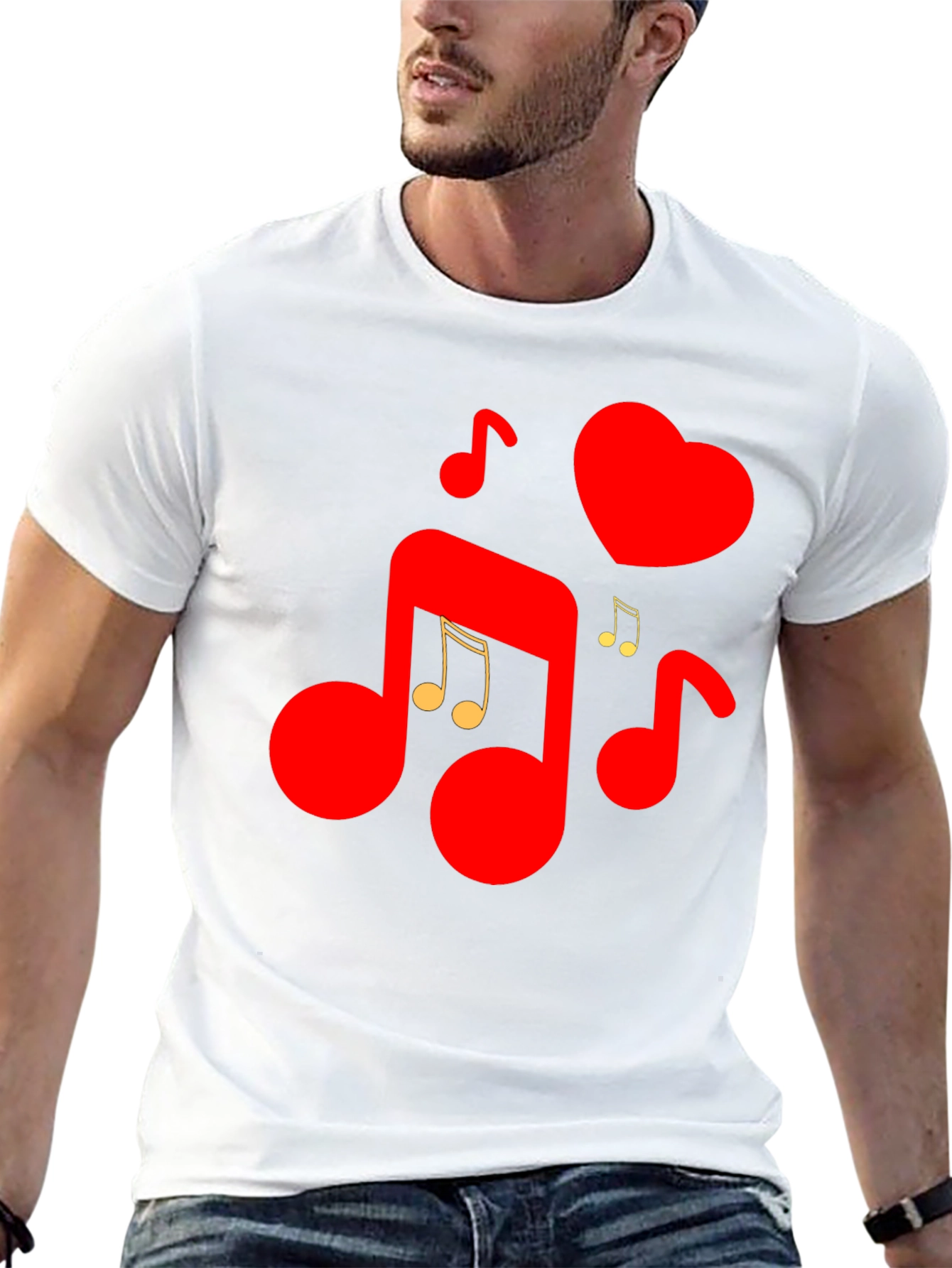 Musical Heartbeat Graphic Tee - Love & Music Combined!