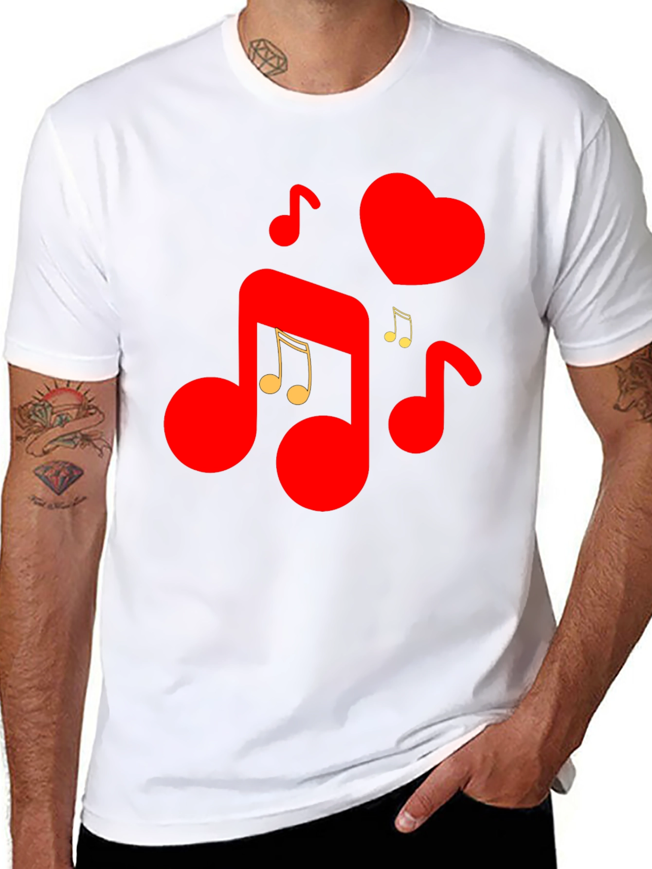 Musical Heartbeat Graphic Tee - Love & Music Combined!