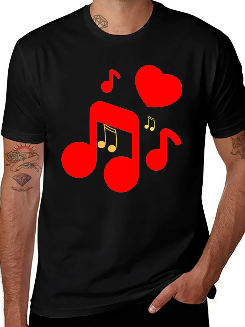 Musical Heartbeat Graphic Tee - Love & Music Combined!