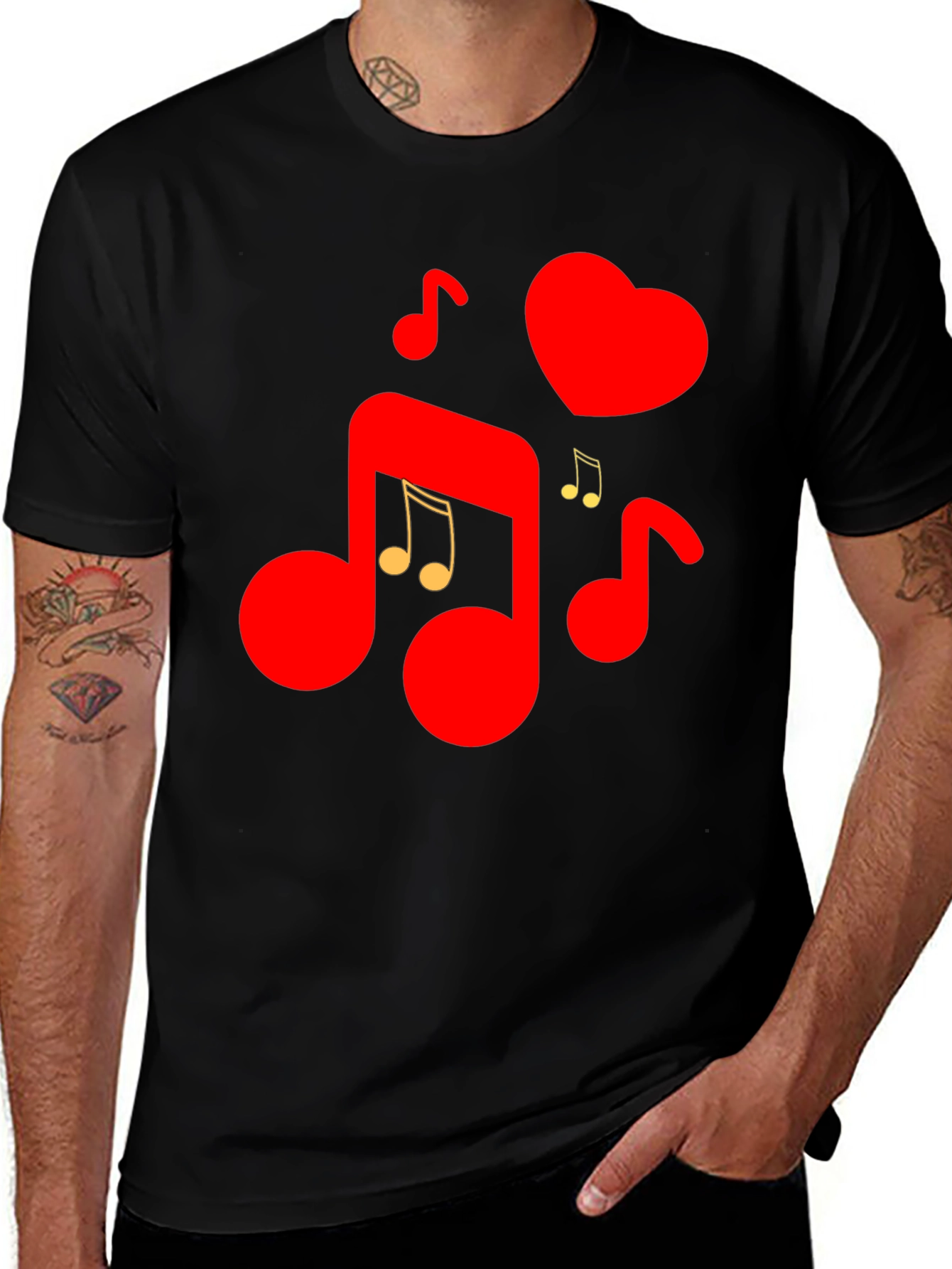 Musical Heartbeat Graphic Tee - Love & Music Combined!